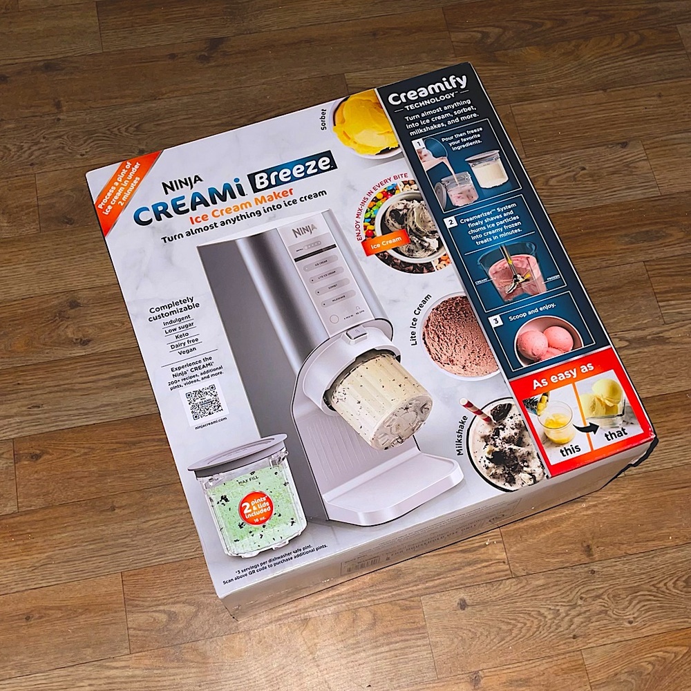 NINJA CREAMI BREEZE NEW IN BOX NEWEST MODEL NC100 SILVER/WHITE TIKTOK